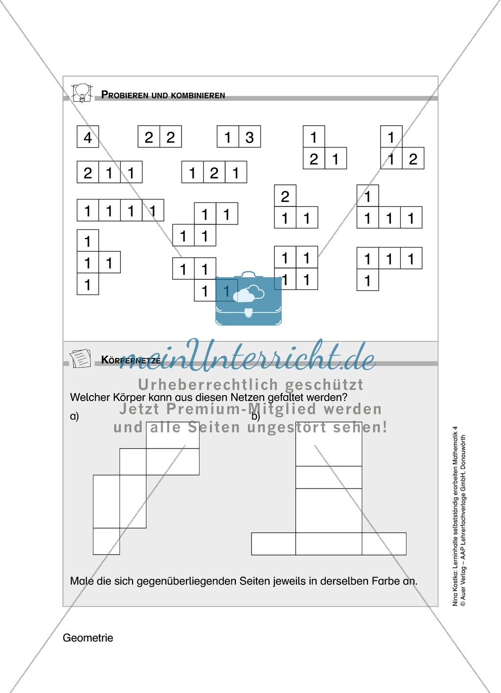 Schülerinnen und Schüler erarbeiten sich mit diesem Material Lerninhalte zum Thema Geometrie mit Aufgaben-, Tipp- und Lösungskarten selbstständig. Preview 7