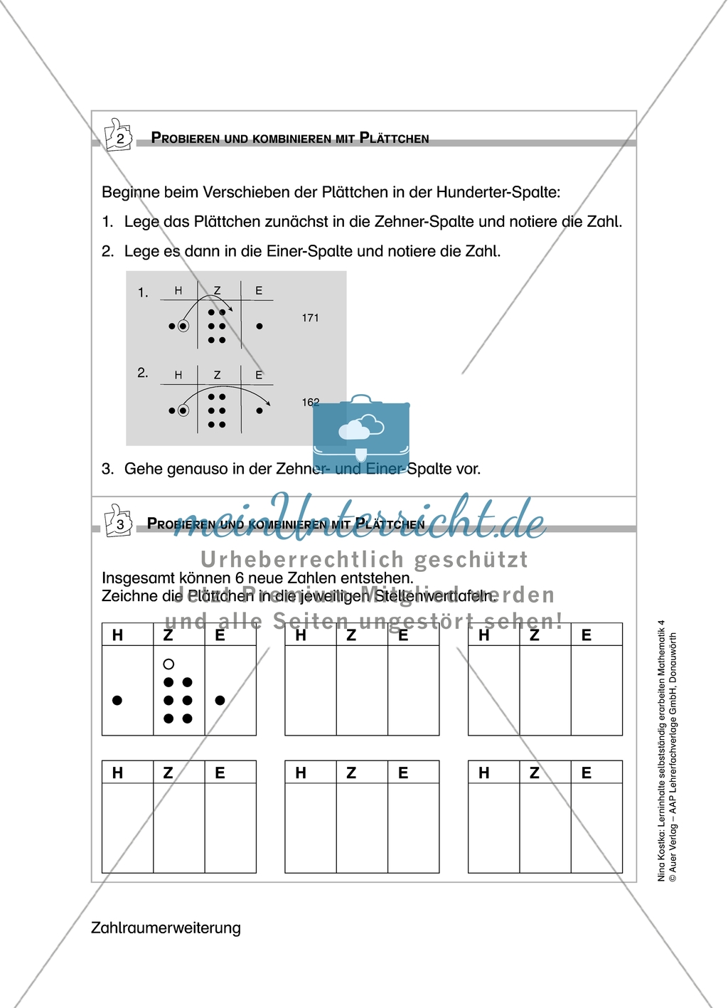 Schüler erarbeiten sich mit diesem Material Lerninhalte zum Thema Zahlraumerweiterung mit Aufgaben-, Tipp- und Lösungskarten selbstständig. Preview 3
