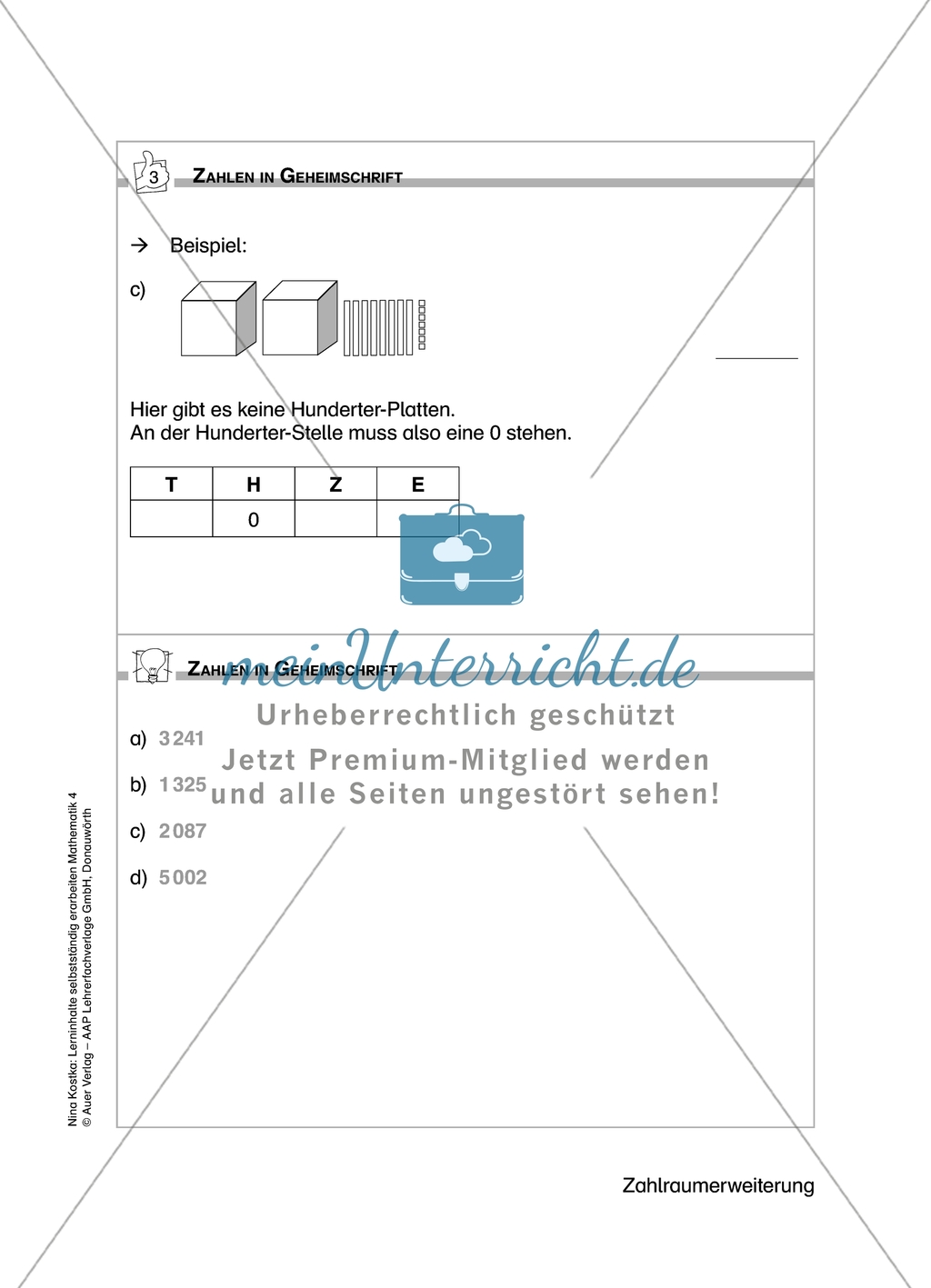 Schüler erarbeiten sich mit diesem Material Lerninhalte zum Thema Zahlraumerweiterung mit Aufgaben-, Tipp- und Lösungskarten selbstständig. Preview 6