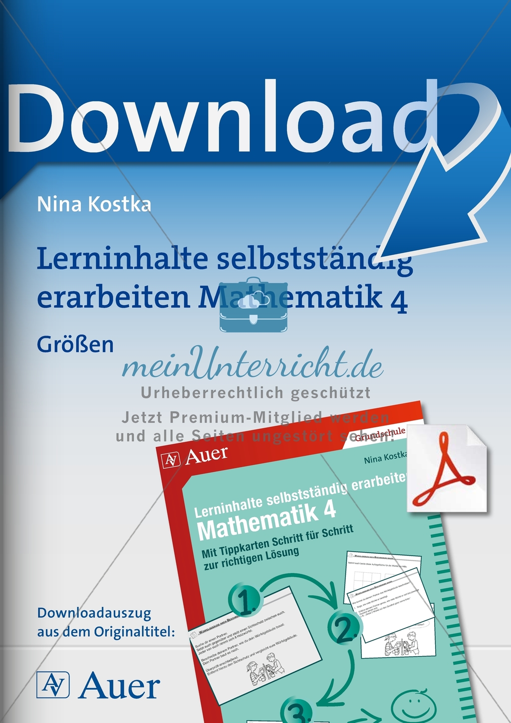 Schüler erarbeiten sich mit diesem Material Lerninhalte zum Thema Größen mit Aufgaben-, Tipp- und Lösungskarten selbstständig. Preview 1