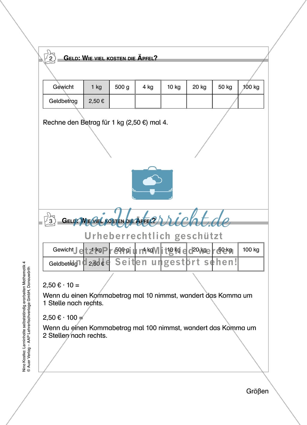 Schüler erarbeiten sich mit diesem Material Lerninhalte zum Thema Größen mit Aufgaben-, Tipp- und Lösungskarten selbstständig. Preview 8