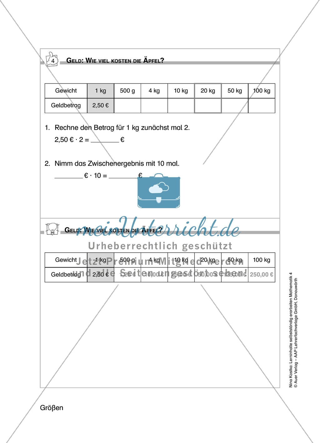 Schüler erarbeiten sich mit diesem Material Lerninhalte zum Thema Größen mit Aufgaben-, Tipp- und Lösungskarten selbstständig. Preview 9