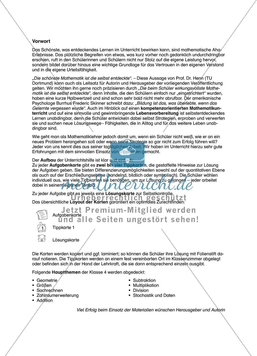 Schüler erarbeiten sich mit diesem Material Lerninhalte zum Thema Addition und Subtraktion mit Aufgaben-, Tipp- und Lösungskarten selbstständig. Preview 1