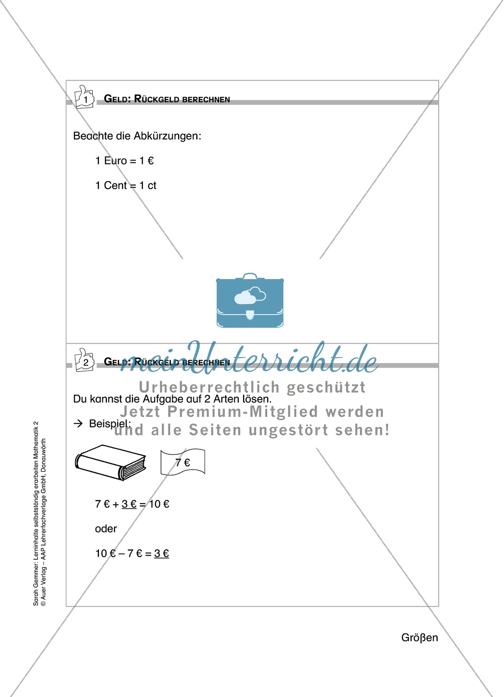 Schüler erarbeiten sich mit diesem Material Lerninhalte zum Thema Größen mit Aufgaben-, Tipp- und Lösungskarten selbstständig. Preview 11