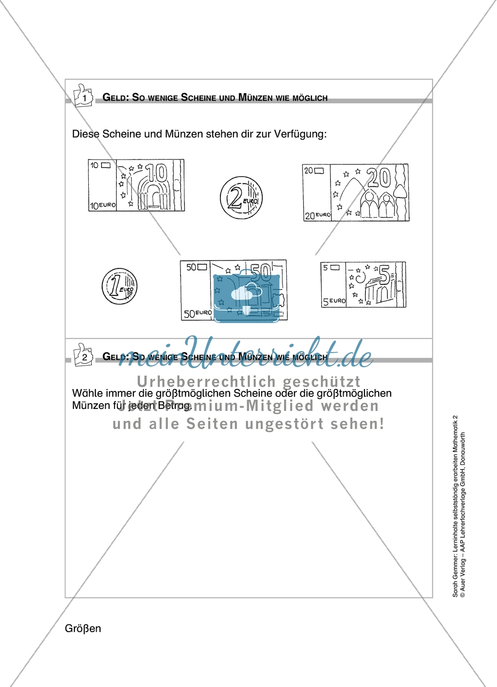 Schüler erarbeiten sich mit diesem Material Lerninhalte zum Thema Größen mit Aufgaben-, Tipp- und Lösungskarten selbstständig. Preview 8