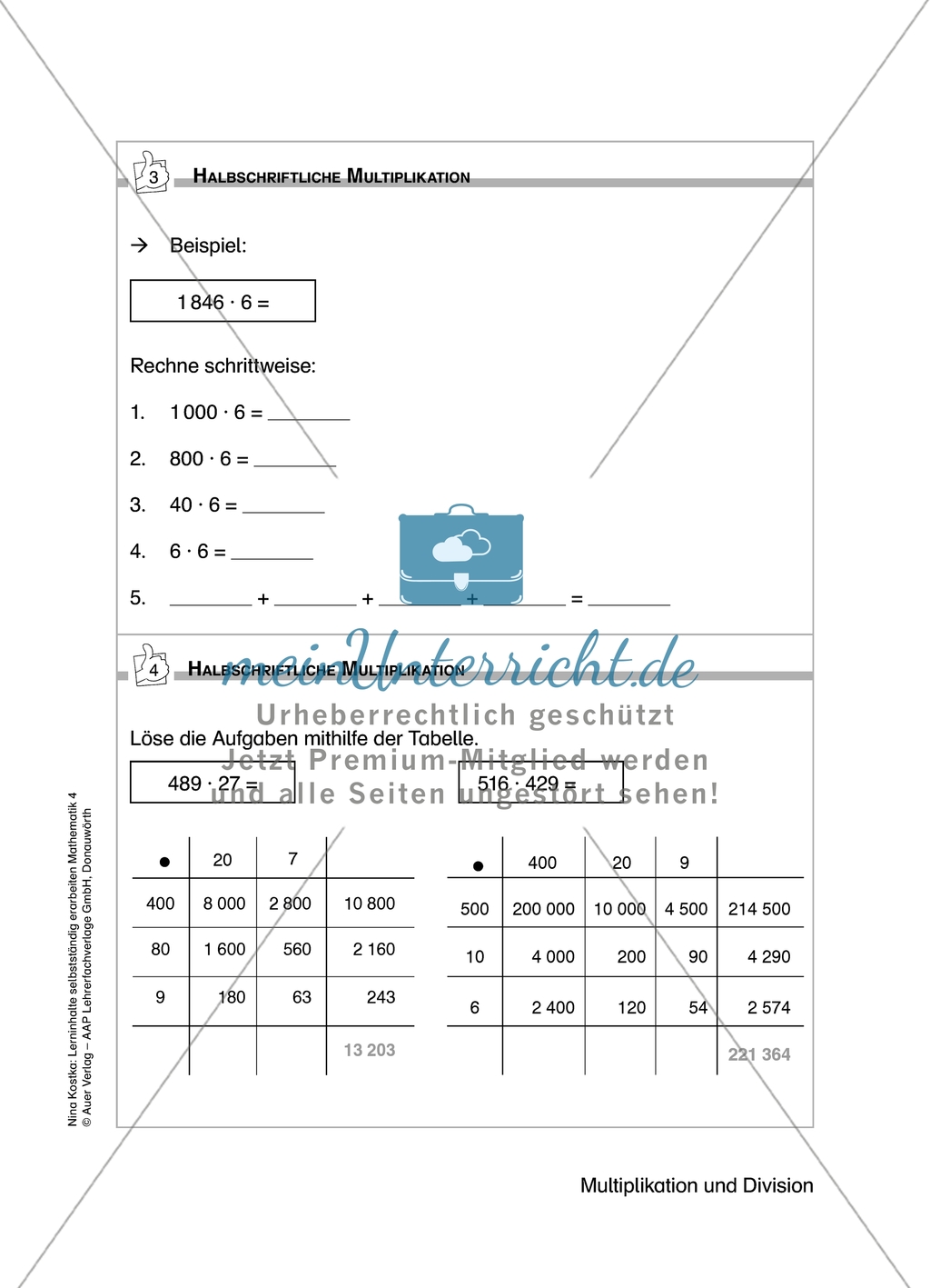 Schüler erarbeiten sich mit diesem Material Lerninhalte zum Thema Multiplikation und Division mit Aufgaben-, Tipp- und Lösungskarten selbstständig. Preview 4