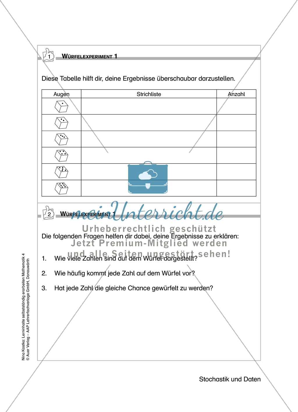 Schüler erarbeiten sich mit diesem Material Lerninhalte zum Thema Stochastik und Daten mit Aufgaben-, Tipp- und Lösungskarten selbstständig. Preview 3