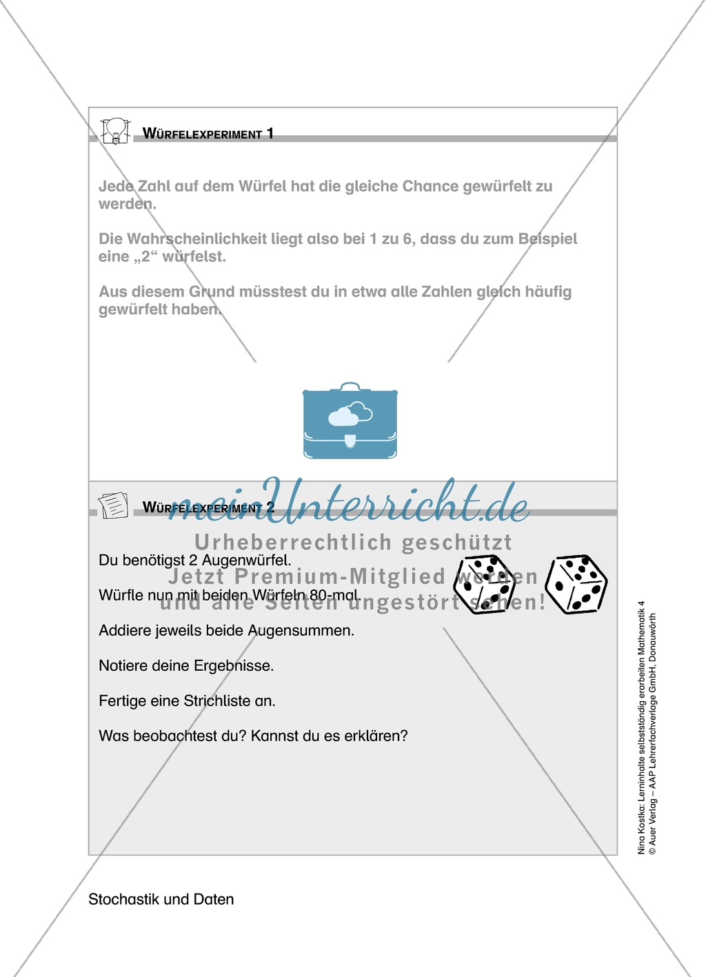 Schüler erarbeiten sich mit diesem Material Lerninhalte zum Thema Stochastik und Daten mit Aufgaben-, Tipp- und Lösungskarten selbstständig. Preview 4