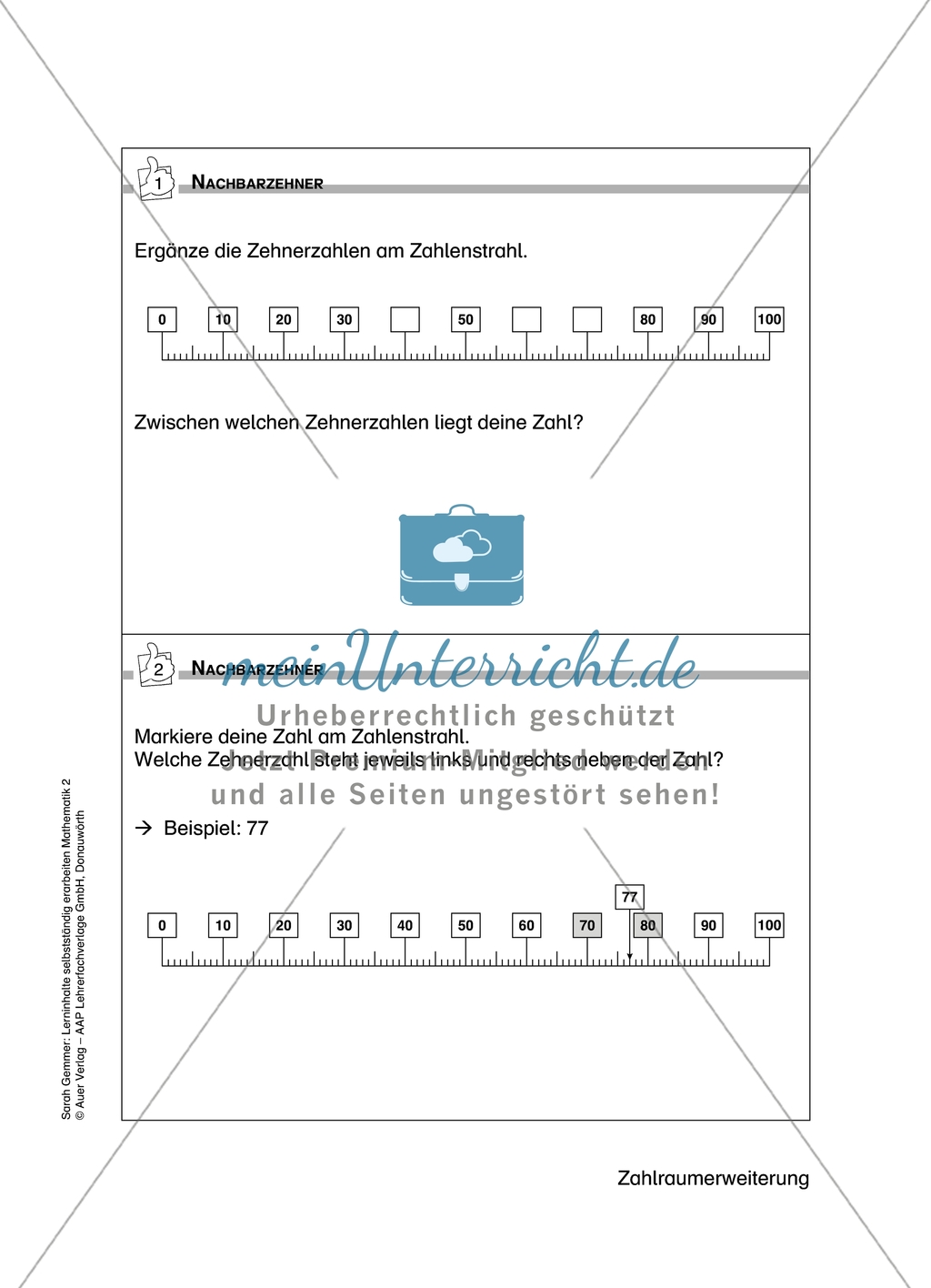 Schüler erarbeiten sich mit diesem Material Lerninhalte zum Thema Zahlraumerweiterung mit Aufgaben-, Tipp- und Lösungskarten selbstständig. Preview 11
