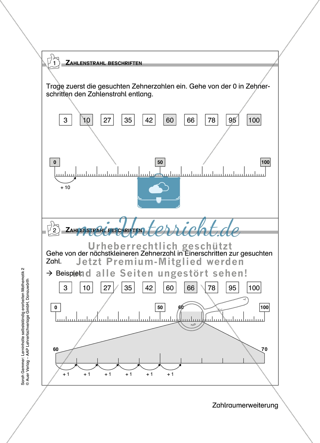 Schüler erarbeiten sich mit diesem Material Lerninhalte zum Thema Zahlraumerweiterung mit Aufgaben-, Tipp- und Lösungskarten selbstständig. Preview 5