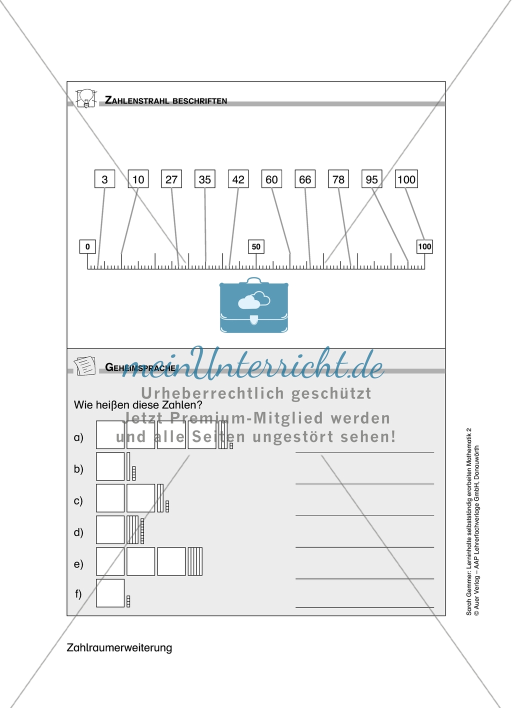 Schüler erarbeiten sich mit diesem Material Lerninhalte zum Thema Zahlraumerweiterung mit Aufgaben-, Tipp- und Lösungskarten selbstständig. Preview 6