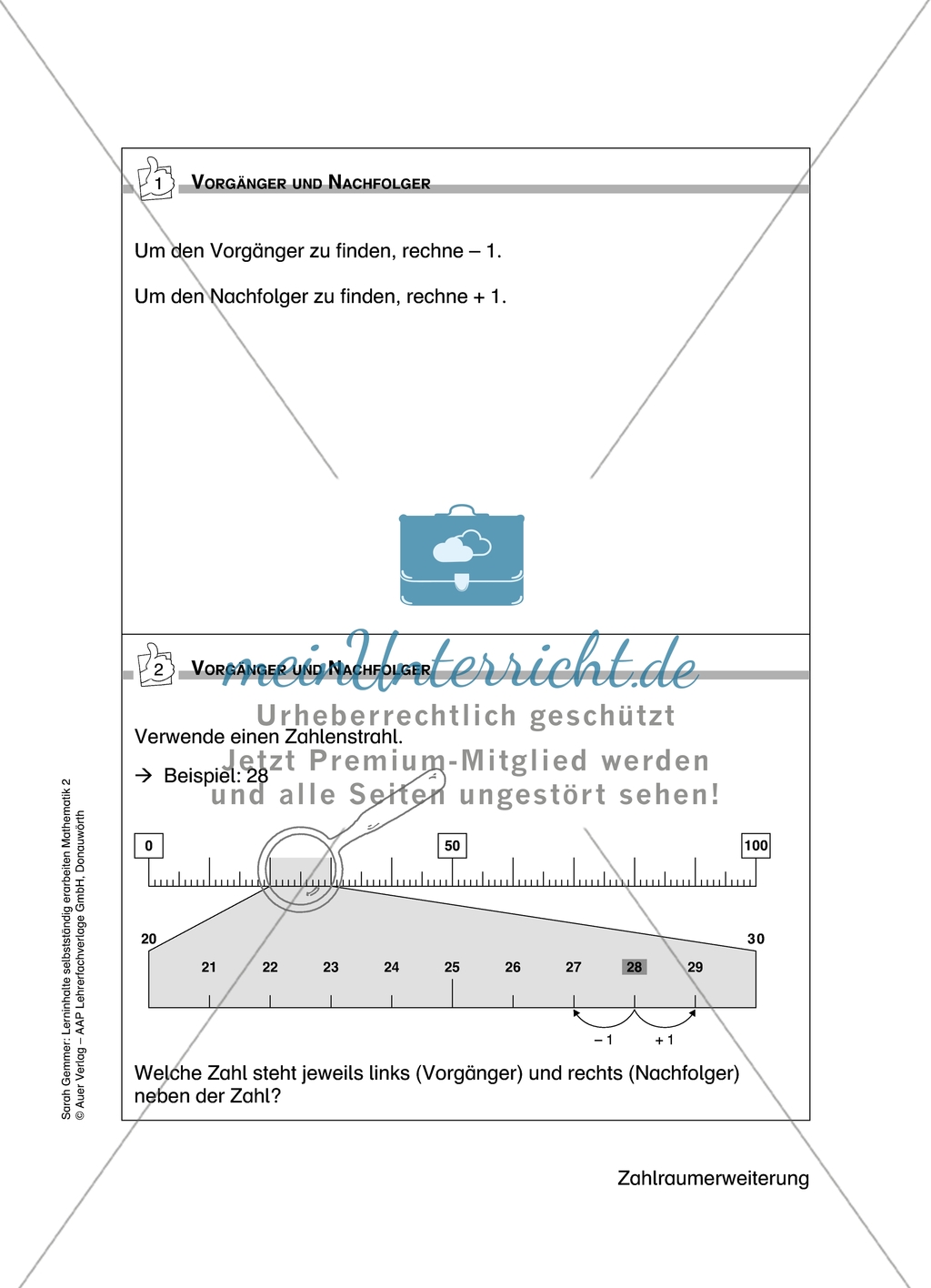Schüler erarbeiten sich mit diesem Material Lerninhalte zum Thema Zahlraumerweiterung mit Aufgaben-, Tipp- und Lösungskarten selbstständig. Preview 9