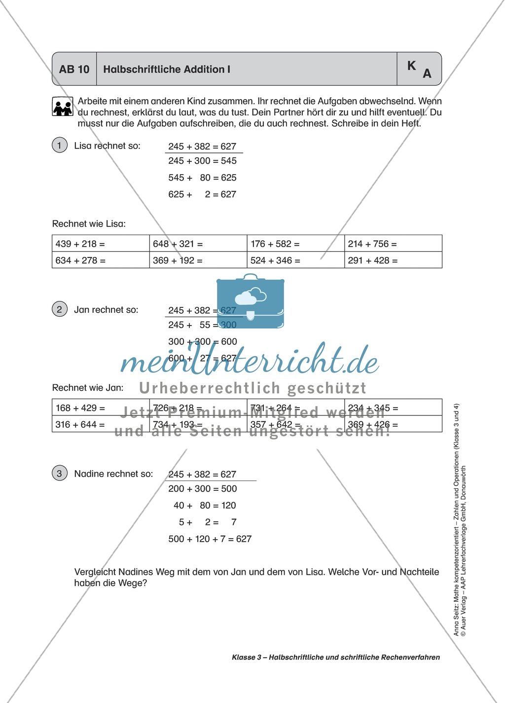 Material für einen kompetenzorientierten Unterricht zum Thema Zahlen und Operationen mit Lösungen. Preview 3