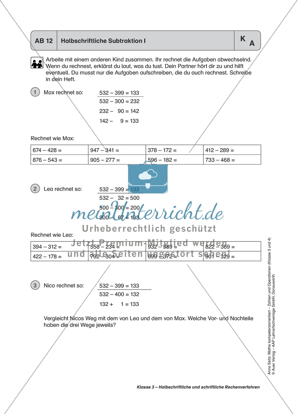 Material für einen kompetenzorientierten Unterricht zum Thema Zahlen und Operationen mit Lösungen. Preview 5
