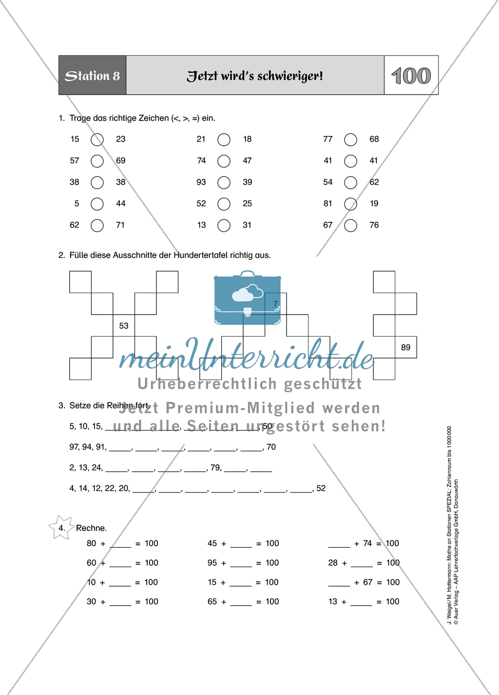 Aufgaben für eine Stationsarbeit zum Thema: