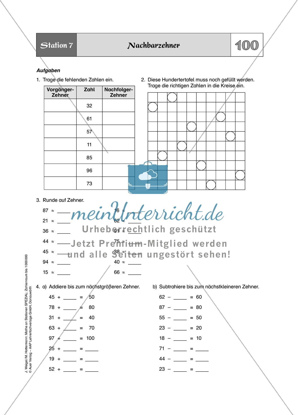 Aufgaben für eine Stationsarbeit zum Thema: