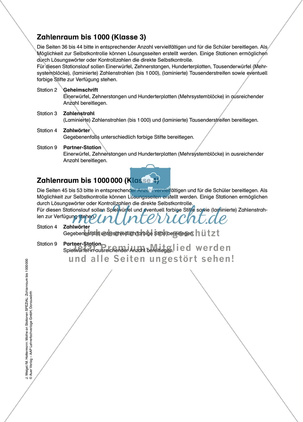 Aufgaben für eine Stationsarbeit zum Thema: