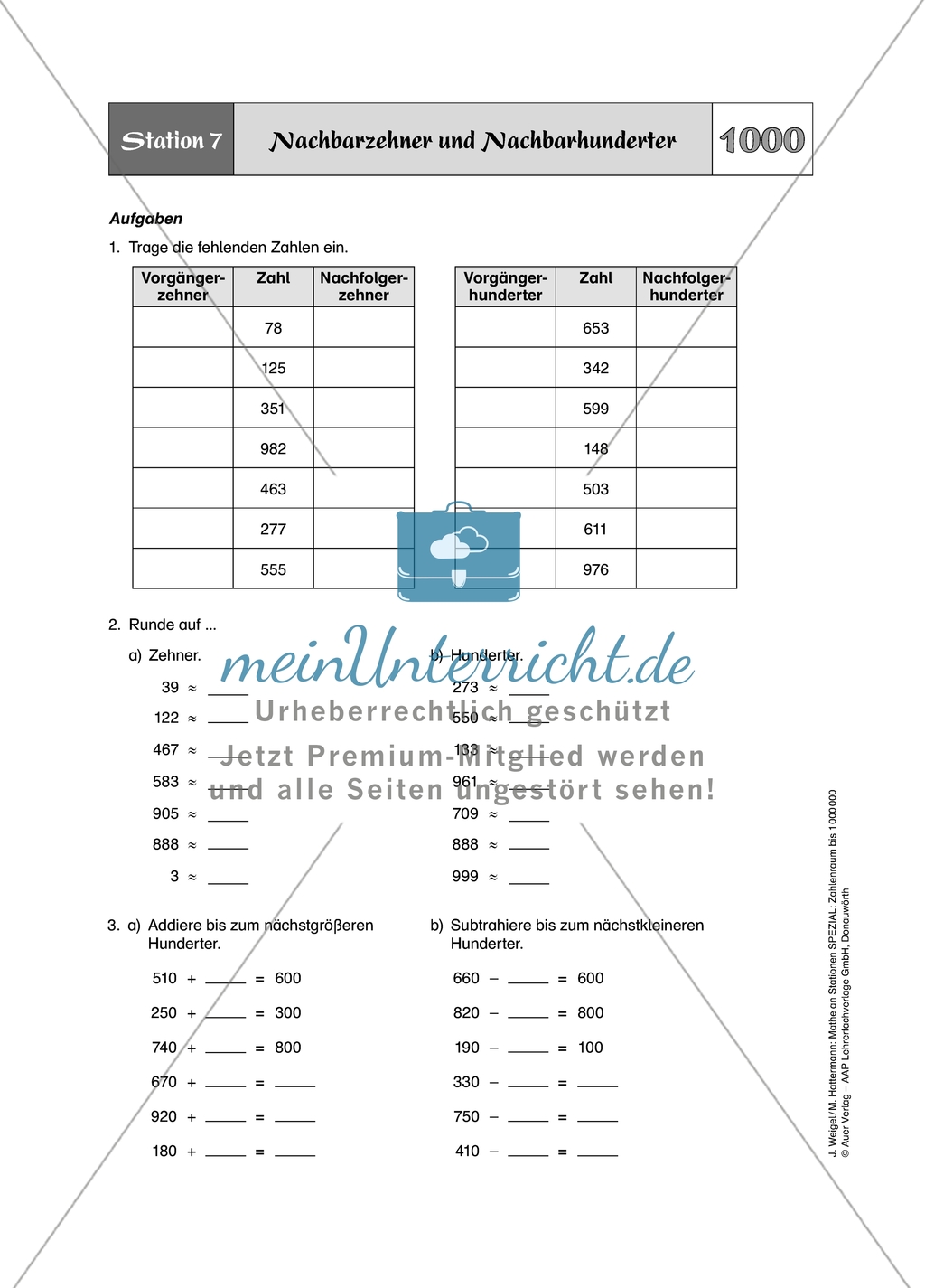 Aufgaben für eine Stationsarbeit zum Thema: