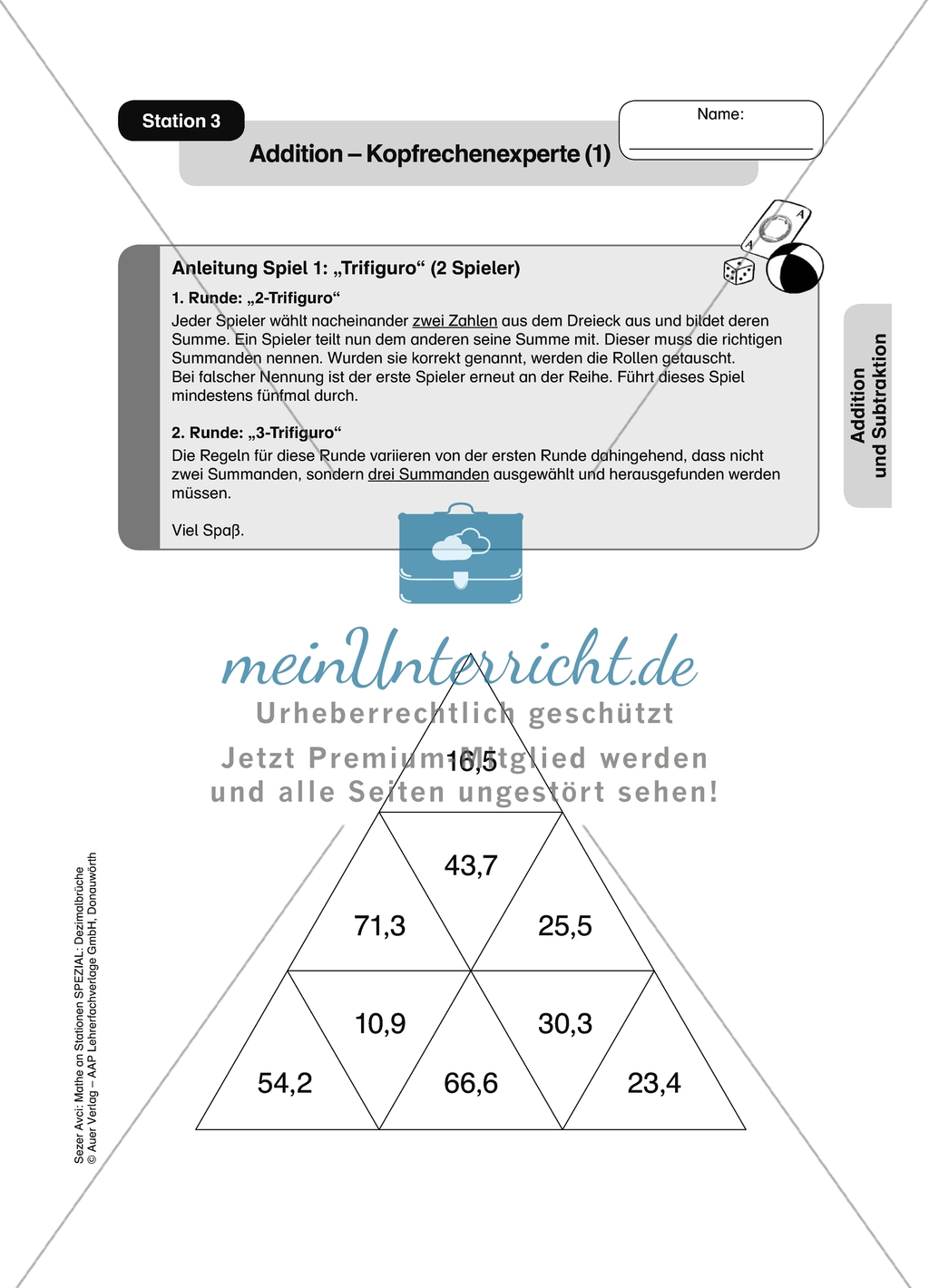 Aufgaben für eine Stationsarbeit zum Thema: