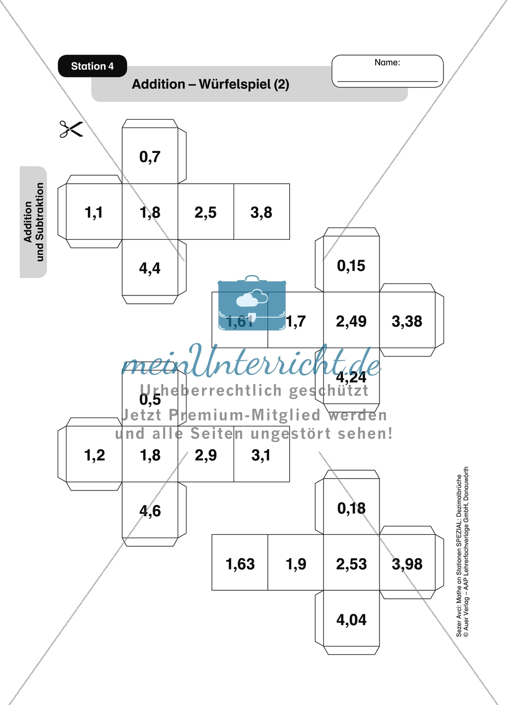 Aufgaben für eine Stationsarbeit zum Thema: