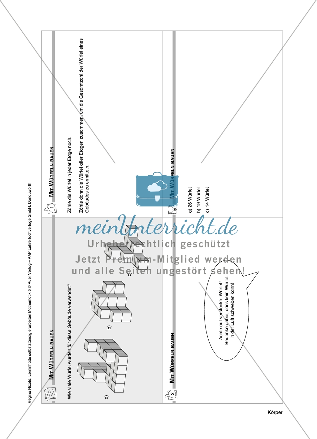 Aufgaben zur selbstständigen Erarbeitung von Lerninhalten zum Thema: