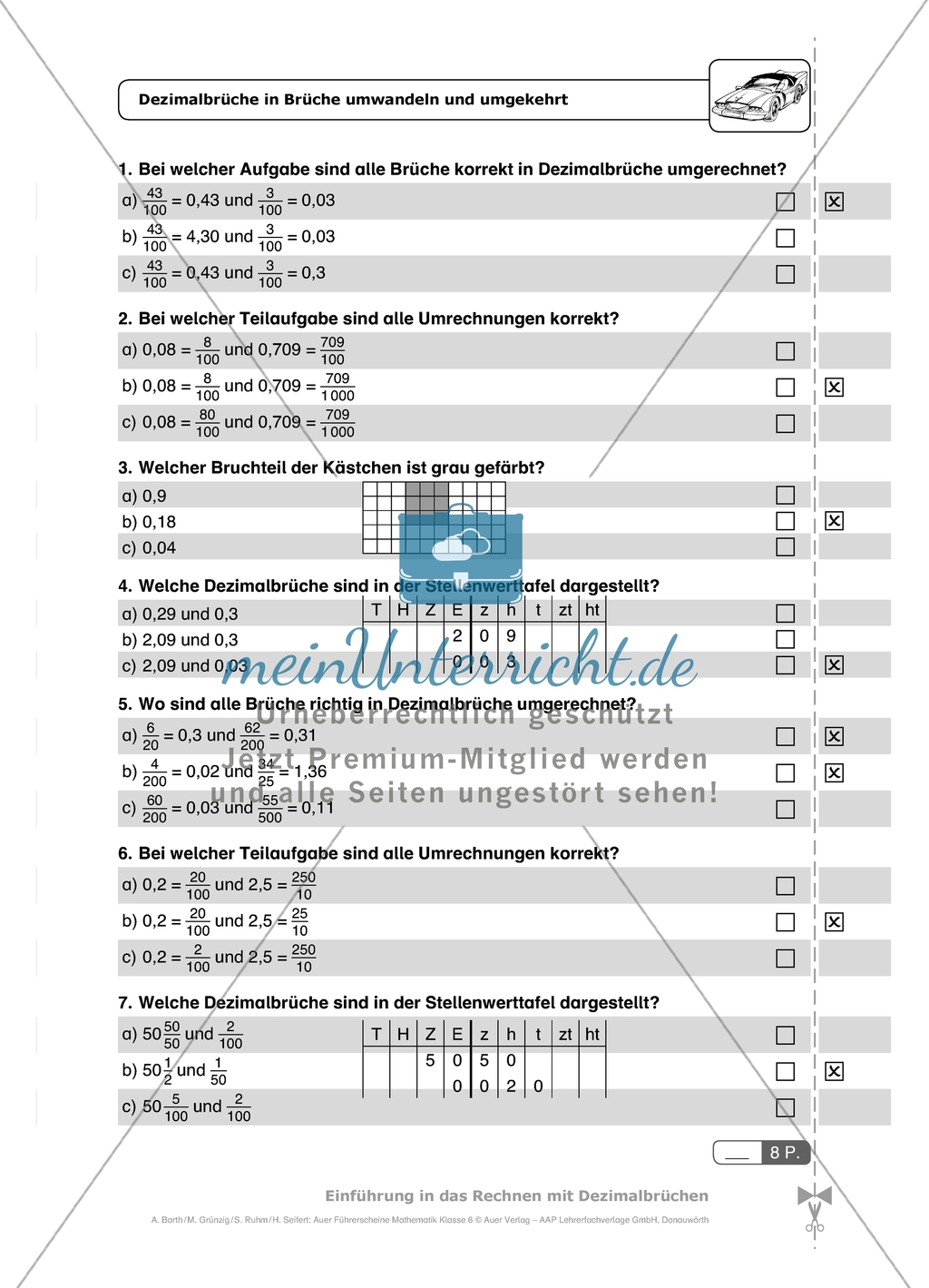 Durch diese Multiple-Choice-Aufgaben mit Lösungen können die Schülerinnen und Schüler einen
