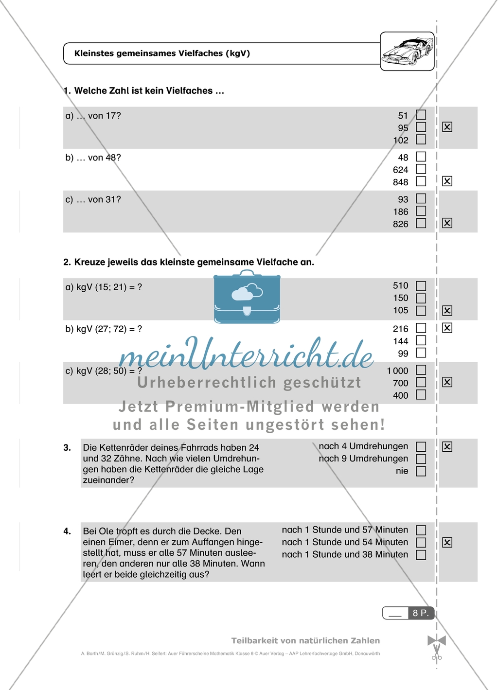 Durch diese Multiple-Choice-Aufgaben mit Lösungen können die Schülerinnen und Schüler einen