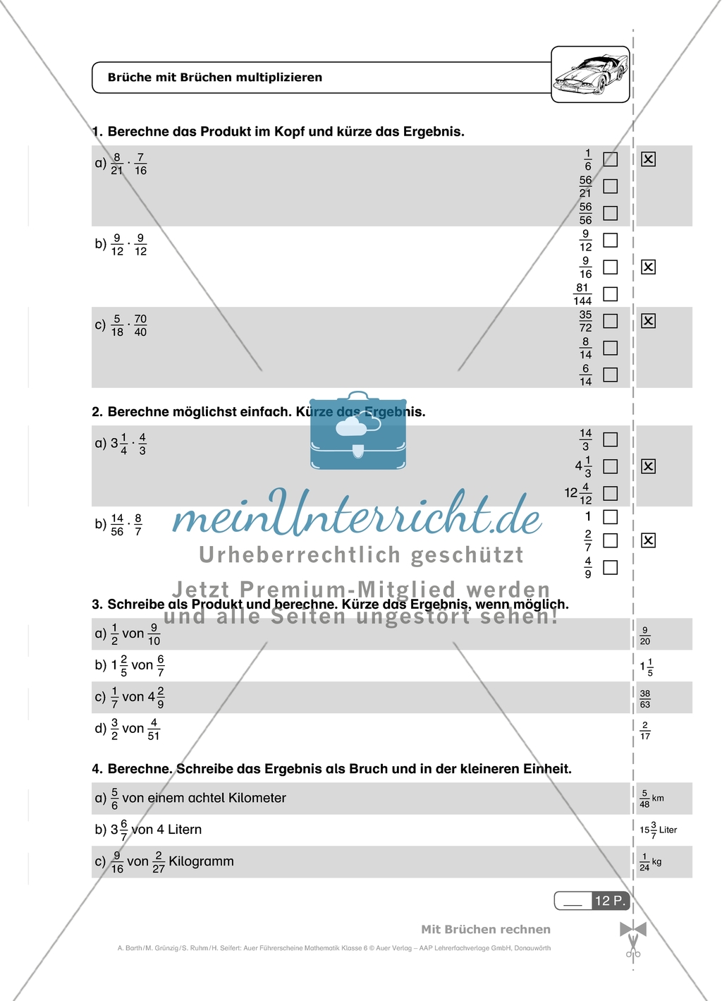 Durch diese Multiple-Choice-Aufgaben mit Lösungen können die Schülerinnen und Schüler einen