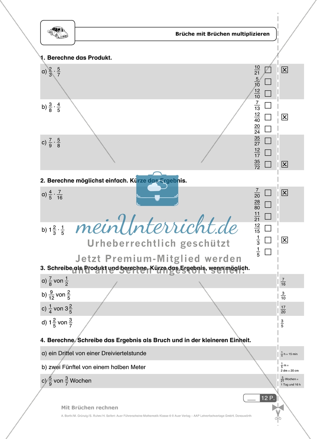Durch diese Multiple-Choice-Aufgaben mit Lösungen können die Schülerinnen und Schüler einen