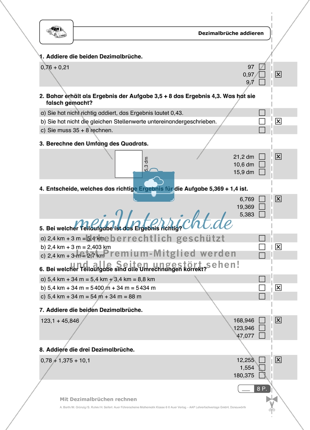 Mit diesen Multiple-Choice-Aufgaben mit Lösungen können die Schülerinnen und Schüler einen