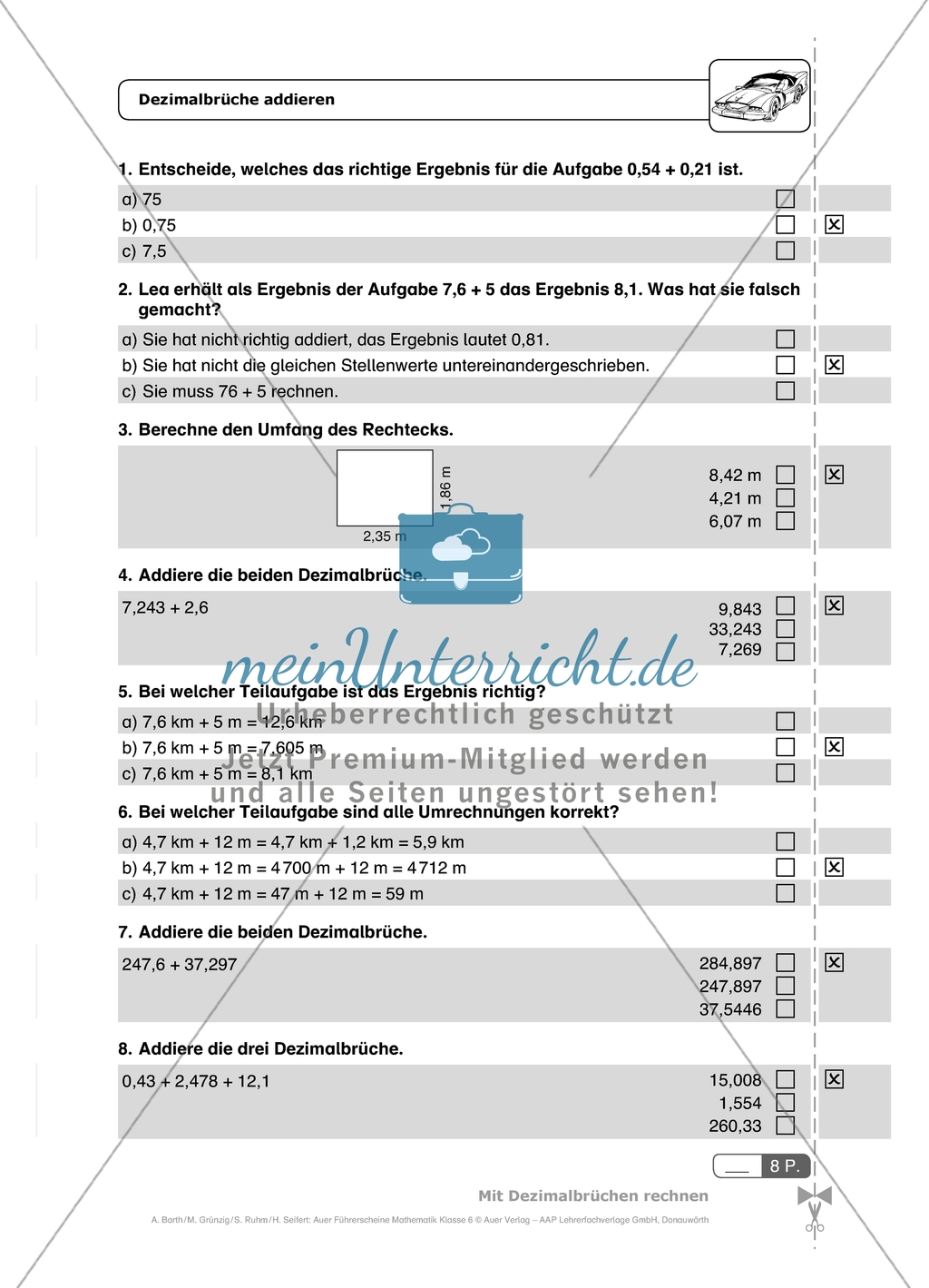 Mit diesen Multiple-Choice-Aufgaben mit Lösungen können die Schülerinnen und Schüler einen