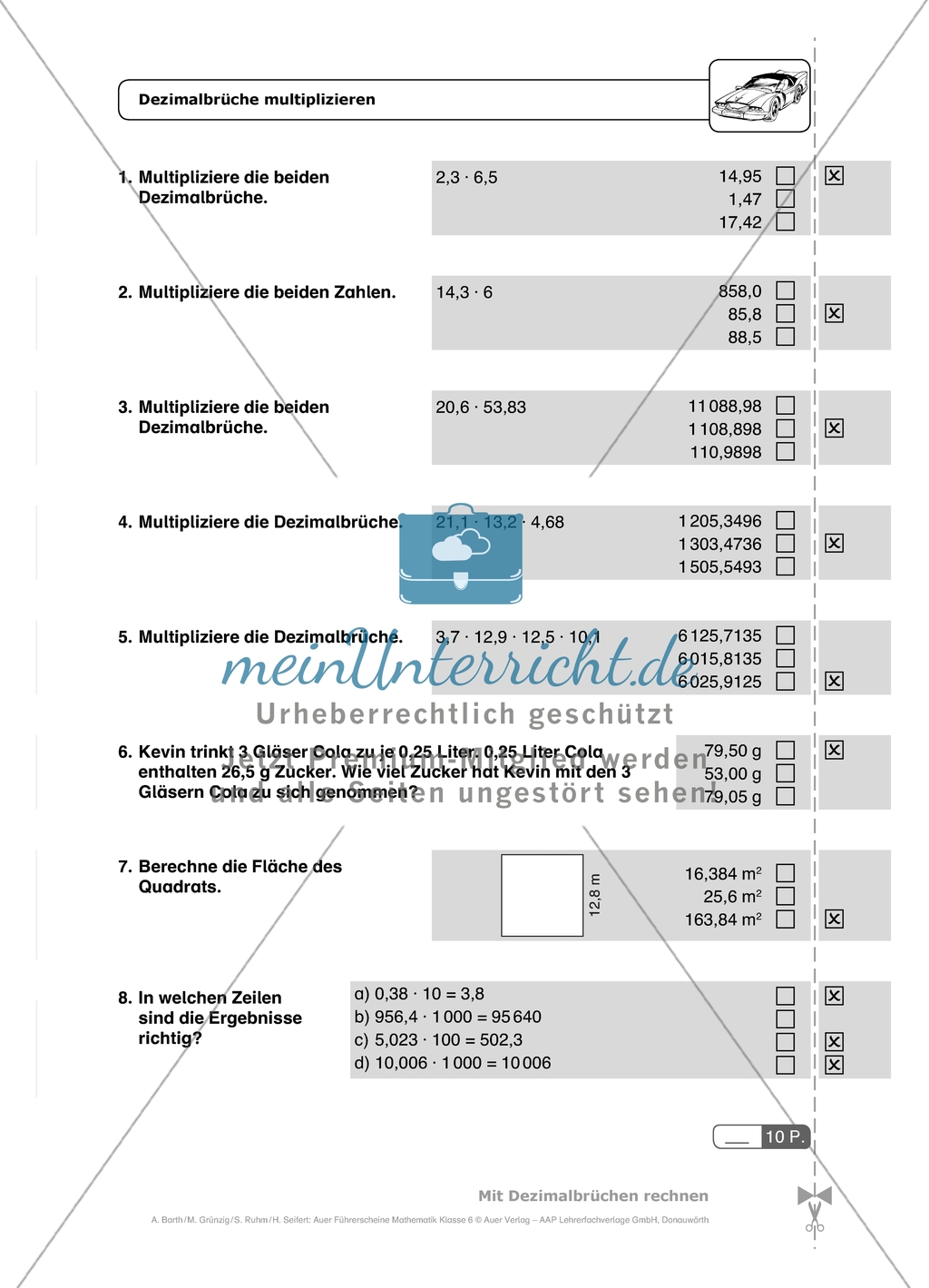 Mit diesen Multiple-Choice-Aufgaben mit Lösungen können die Schülerinnen und Schüler einen