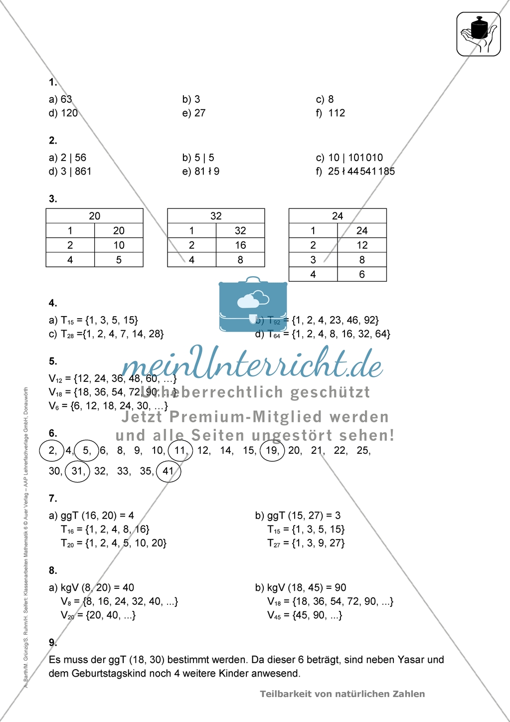 Klassenarbeiten zum Thema: