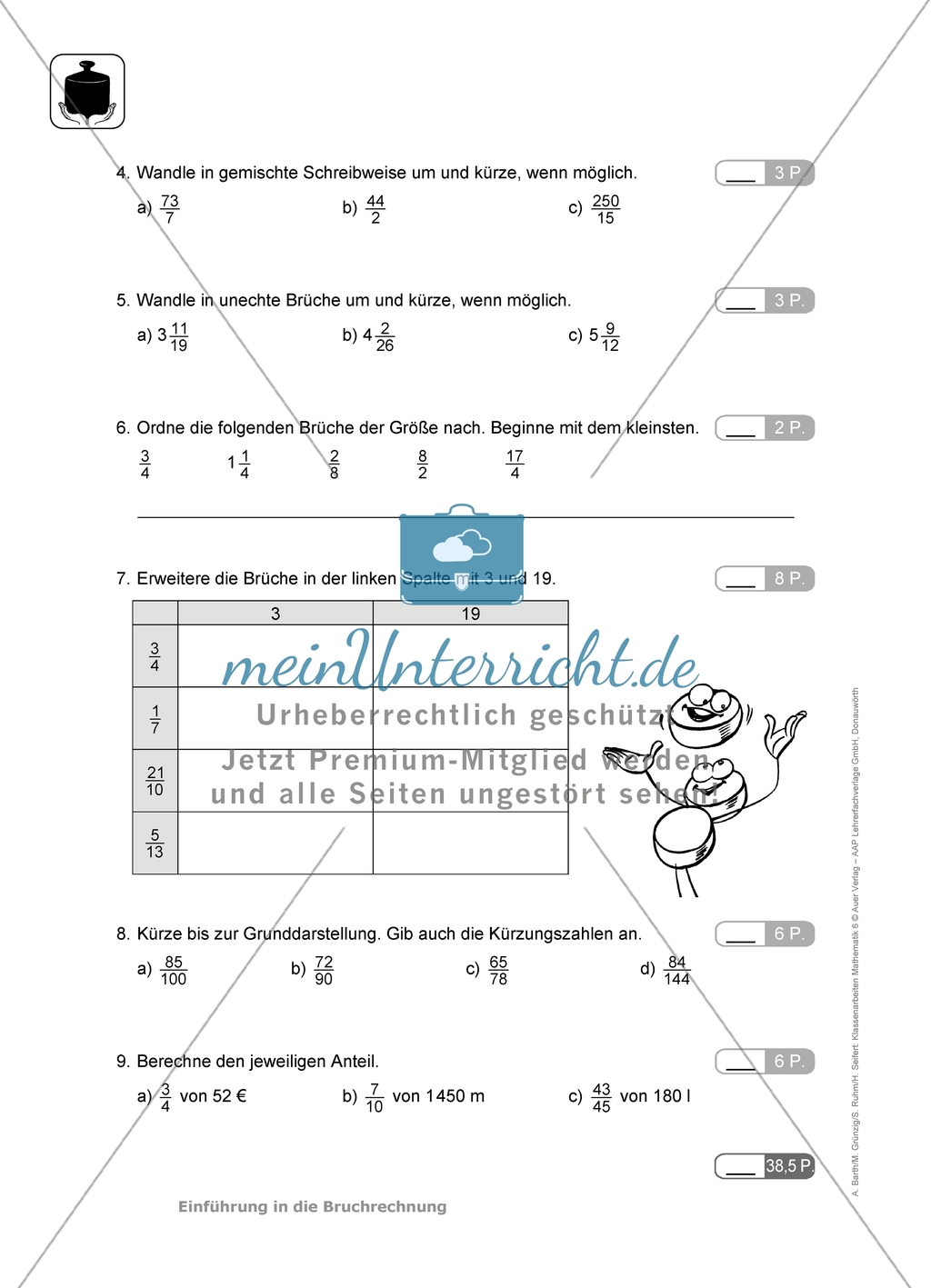 Klassenarbeiten zum Thema: