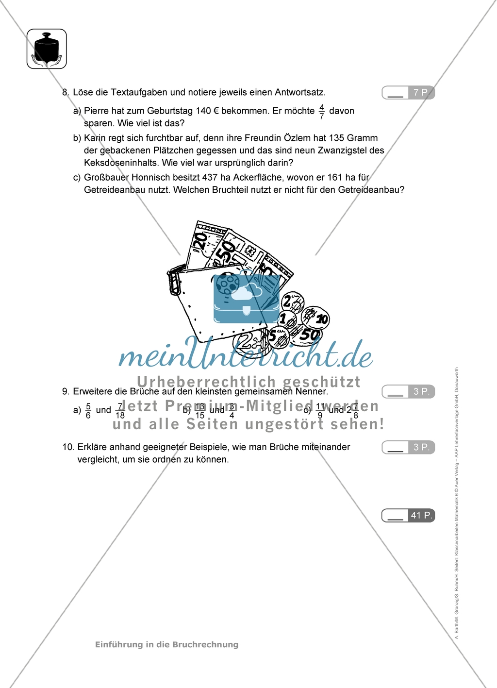 Klassenarbeiten zum Thema: