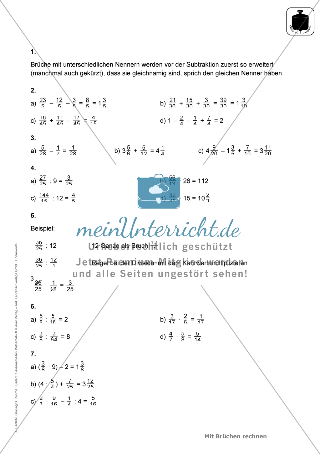 Klassenarbeiten zum Thema: