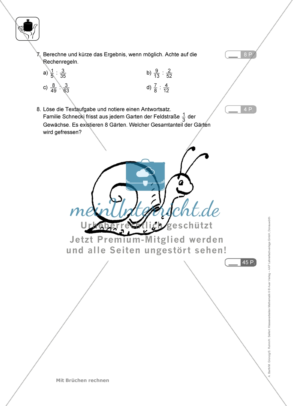 Klassenarbeiten zum Thema: