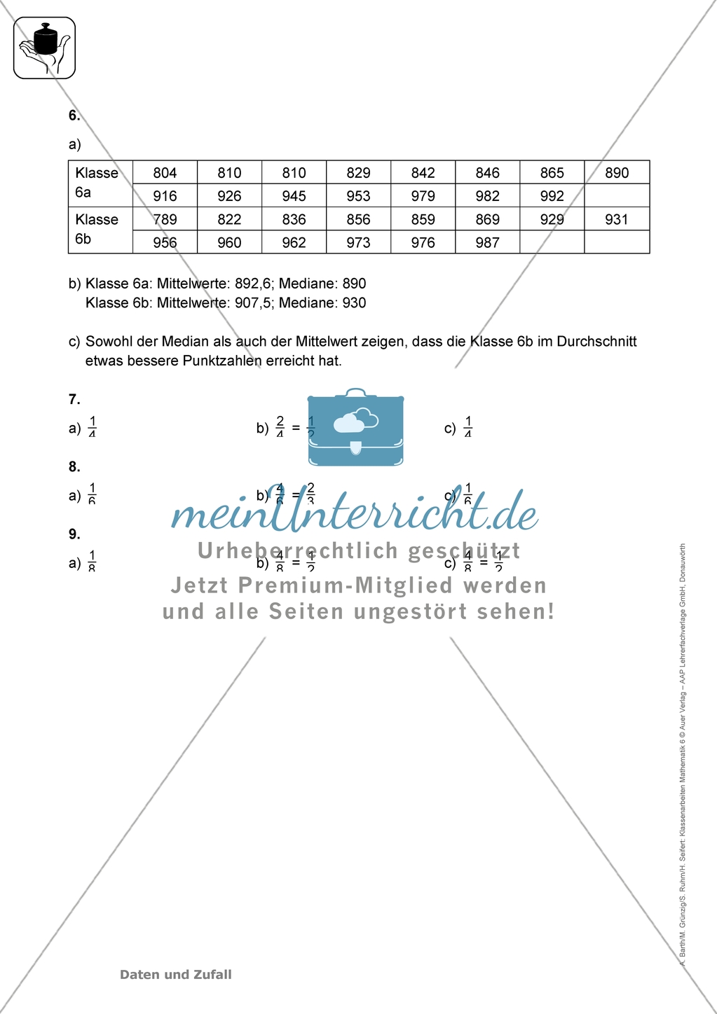Klassenarbeiten zum Thema: