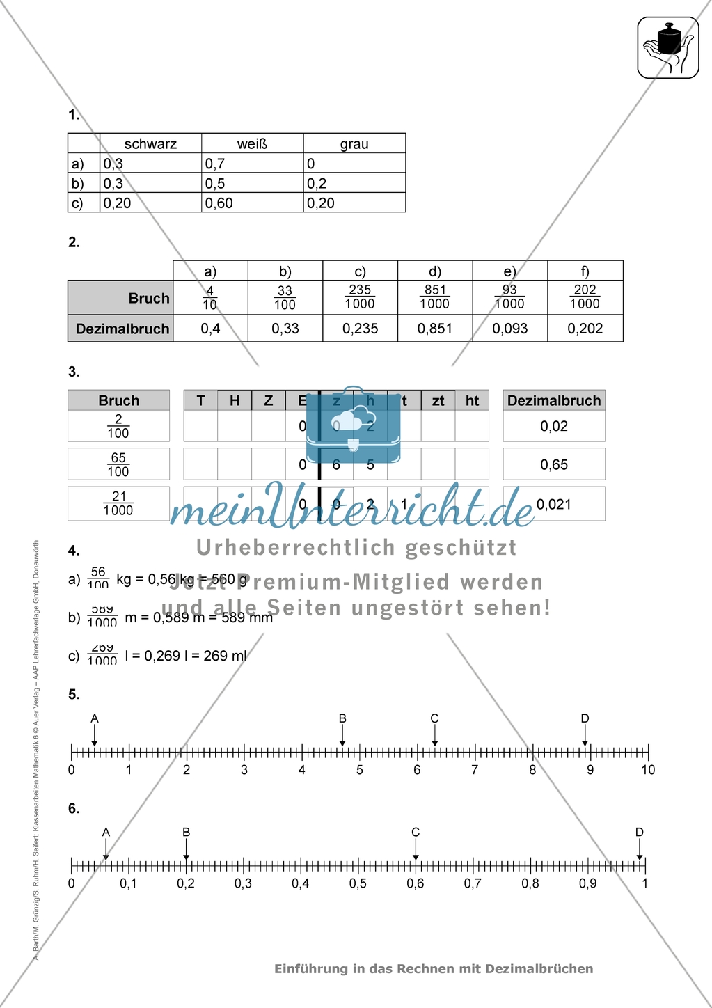 Klassenarbeiten zum Thema: