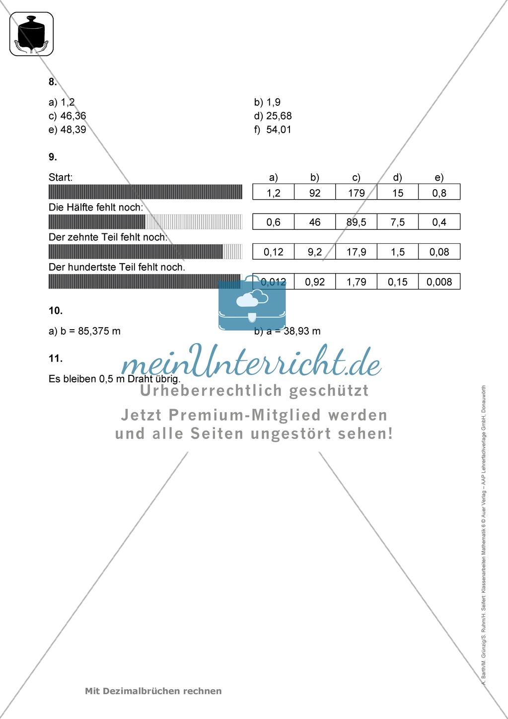 Klassenarbeiten zum Thema: