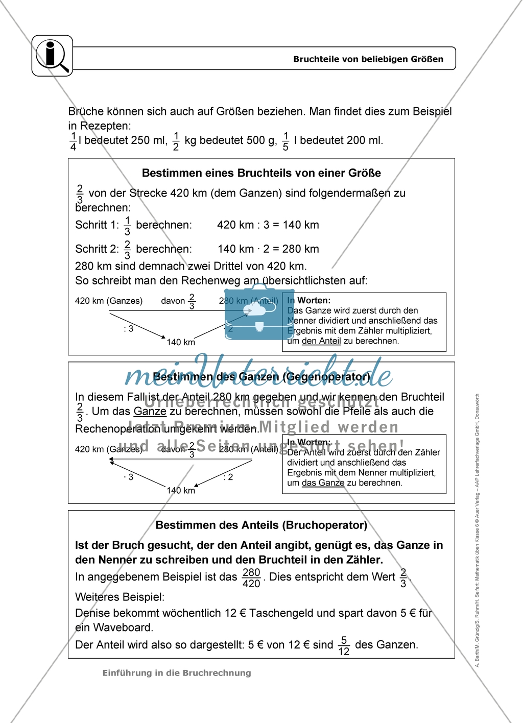 Leichte Übungsaufgaben mit Hinweisen und Lösungen für die Schülerinnen und Schüler zum Thema: