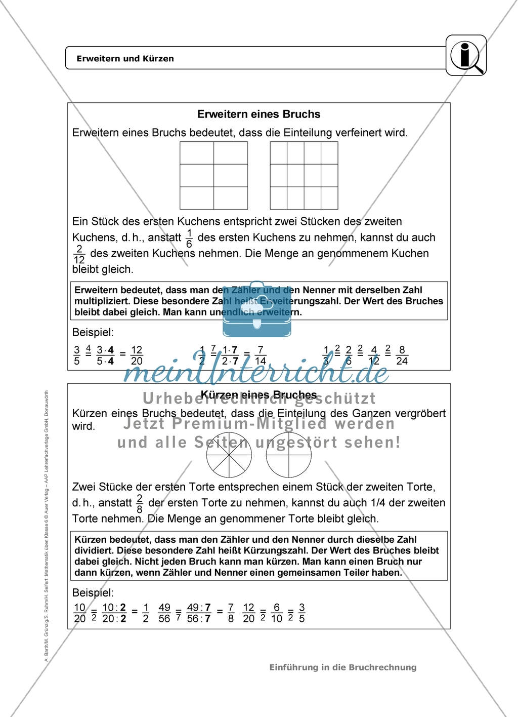 Leichte Übungsaufgaben mit Hinweisen und Lösungen für die Schülerinnen und Schüler zum Thema: