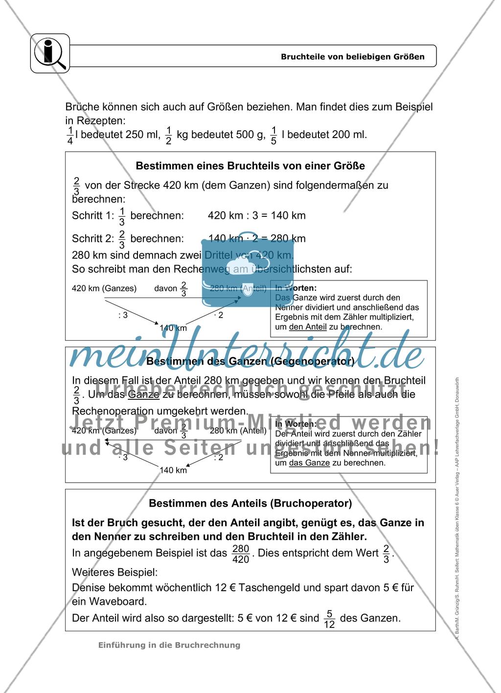 Übungsaufgaben zur Bruchrechnung mit erhöhtem Schwierigkeitsgrad. Preview 5