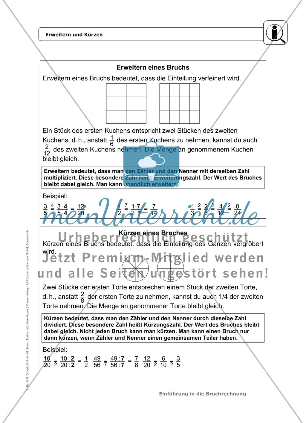 Übungsaufgaben zur Bruchrechnung mit erhöhtem Schwierigkeitsgrad. Preview 7