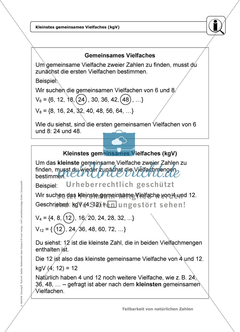 einfache Übungsaufgaben mit Hinweisen und Lösungen für die Schülerinnen und Schüler zum Thema: