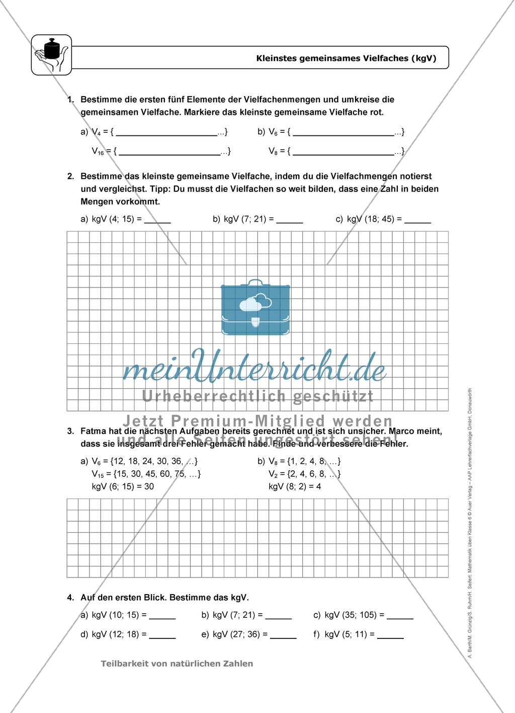 einfache Übungsaufgaben mit Hinweisen und Lösungen für die Schülerinnen und Schüler zum Thema: