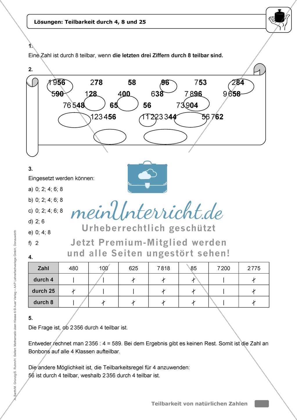 einfache Übungsaufgaben mit Hinweisen und Lösungen für die Schülerinnen und Schüler zum Thema: