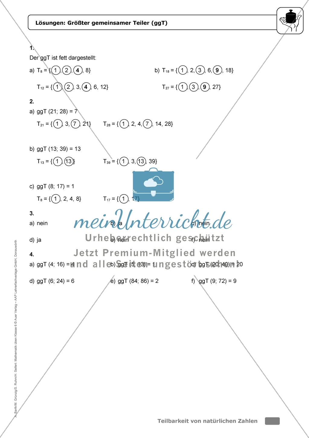 einfache Übungsaufgaben mit Hinweisen und Lösungen für die Schülerinnen und Schüler zum Thema: