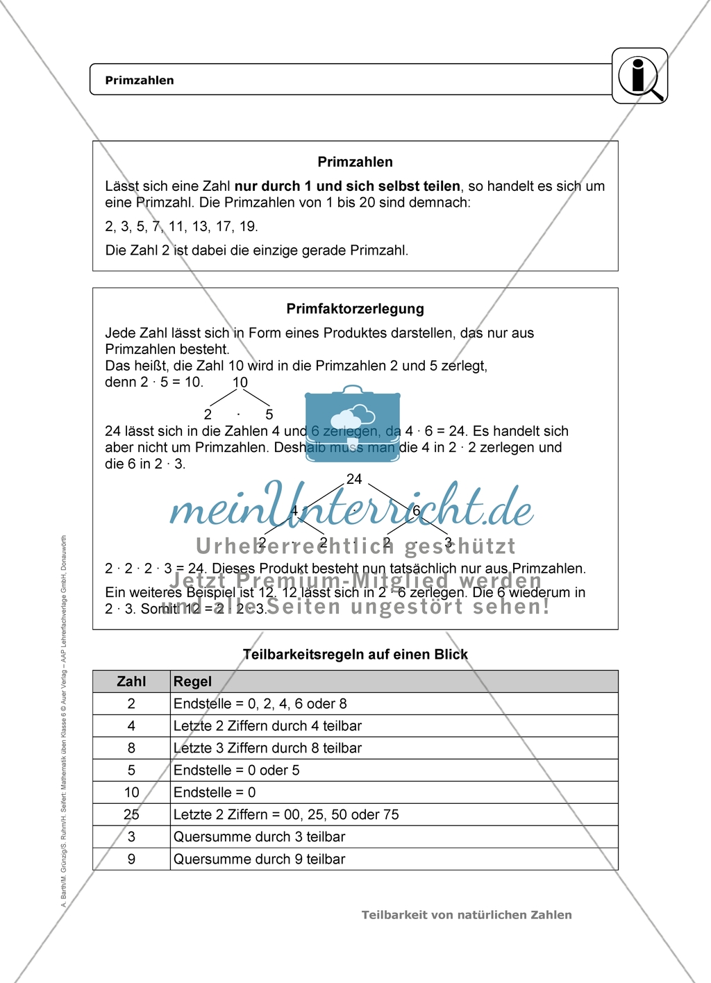 einfache Übungsaufgaben mit Hinweisen und Lösungen für die Schülerinnen und Schüler zum Thema: