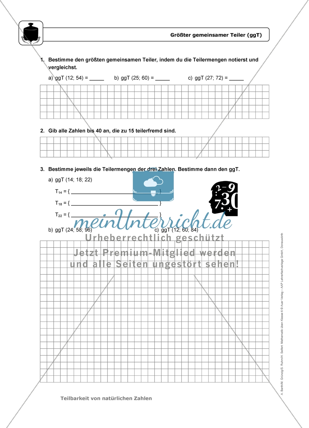 Übungsaufgaben mit Hinweisen und Lösungen für die Schülerinnen und Schüler zum Thema: